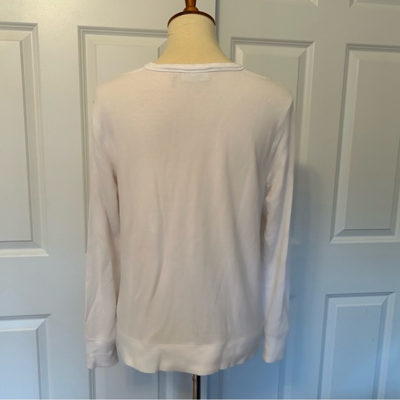 DKNY White Cold Shoulder Stretch Sweatshirt - Picture 2 of 4